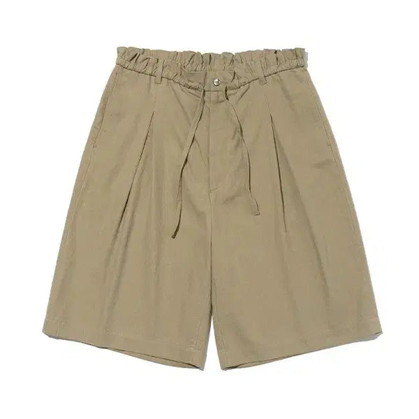 [BUNJANG] Men's Linen Shorts Khaki Beige L / 남자 린넨 반바지 카키베이지L