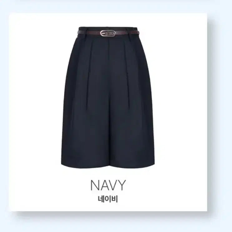 [BUNJANG] The Edge French Linen Navy Shorts Size 66 with Belt / 더엣지 프렌치린넨 네이비 반바지 66(벨트포함)