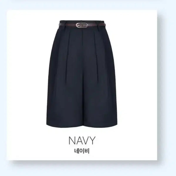 [BUNJANG] The Edge French Linen Navy Shorts Size 66 with Belt / 더엣지 프렌치린넨 네이비 반바지 66(벨트포함)