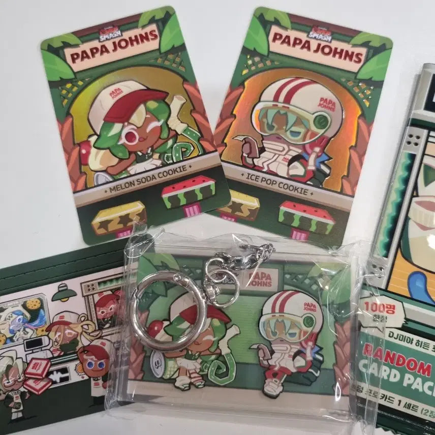 [BUNJANG] Cookie Run Papa John's Fruit Bomber Acrylic Keyring + Photocard Set / 쿠키런 파파존스 후르츠봄버  아크릴키링+ 포토카드세트