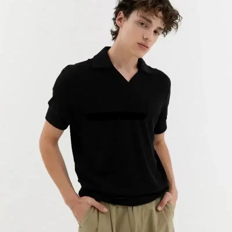 [BUNJANG] Label Archive Knitted Polo Short Sleeve T-Shirt Size 3 / (3)라벨아카이브 폴로 반팔티