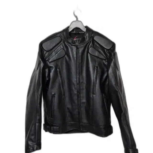 [BUNJANG] VOERH Men's Padded Faux Leather Motorcycle Jacket (L) / VOERH 가죽 패드내장 남자 겨울용 남성 바이크집업점퍼자켓L