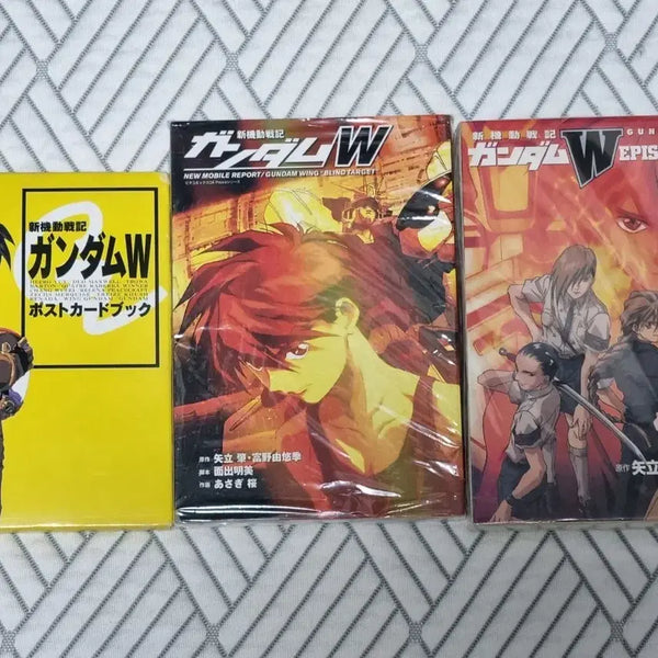 [BUNJANG] Gundam Wing: Blind Target Episode Zero Manga (Original Cover Version) + Wing Postcard Book / 건담w 윙 에피소드제로 블라인드타겟 만화책 구표지 버전 판매 + 윙 엽서북
