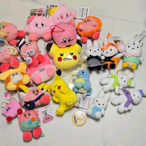 [BUNJANG] Pokemon Pikachu, Squirtle, Kirby, Miffy Keyring Plush Set / 포켓몬스터 피카츄 꼬부기 별의커비 미피 키링 인형 새상품
