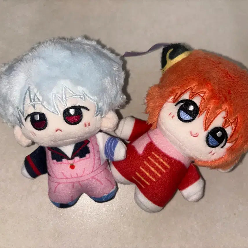 [BUNJANG] Gintama Gintoki & Kagura Plush Keychain Goods Set / 은혼 긴토키,카구라 인형 키링 굿즈