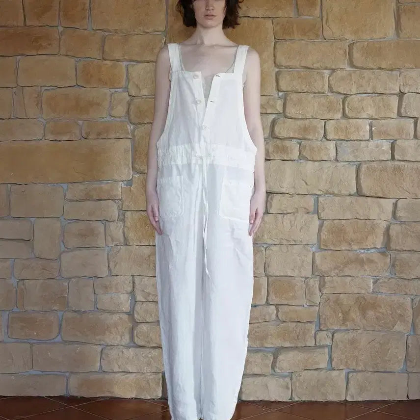 [BUNJANG] Via Plain Overalls Ivory / 비아플레인 오버롤 아이보리