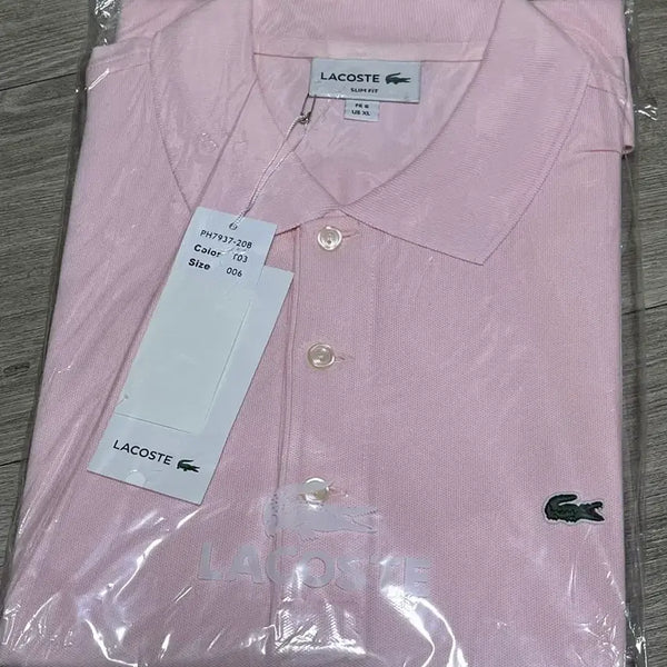 [BUNJANG] Lacoste Slim Fit Polo Shirt Pink 6 / 라코스테 슬림핏 카라티(PK티) 핑크 6