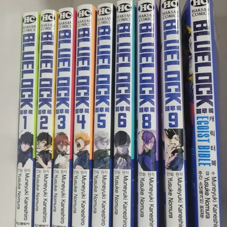 [BUNJANG] Blue Lock Manga Volumes 1-9 (excluding Volume 7) with Character Book / 블루록 1~9권 + 캐릭터북 (7권 제외)