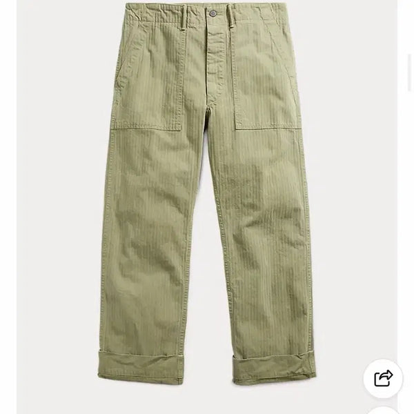 [BUNJANG] RRL Herringbone Fatigue Pants Khaki / 더블알엘 RRL 헤링본 퍼티그팬츠