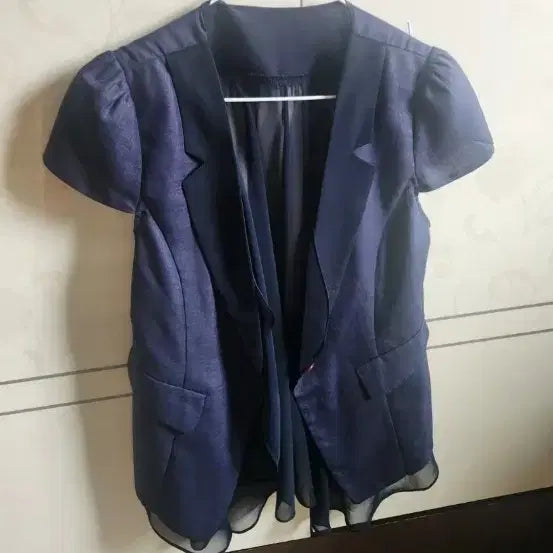 [BUNJANG] Women's Short-Sleeve Suit Jacket Navy / 여성 정장 반팔 자켓 네이비