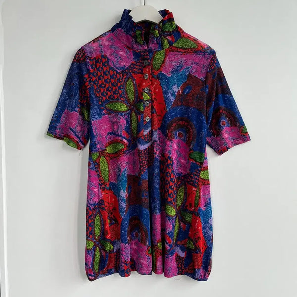 [BUNJANG] Karis Pattern Wire Collar Blouse Shirt L / 카리스 패턴 와이어 카라 블라우스 셔츠