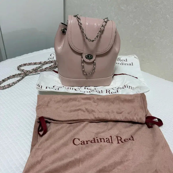 [BUNJANG] Cardinalred Houa Bag Mute Pink Leather Backpack / 마지막_1회실착)카디널레드 하우아백 뮤트핑크 백팩