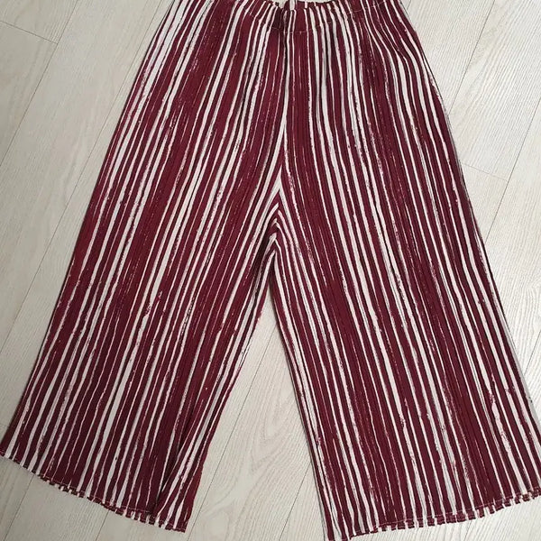 [BUNJANG] Pleats Please Vertical Stripe Wide Pants / 플리츠미 세로 스트라이프 와이드 팬츠
