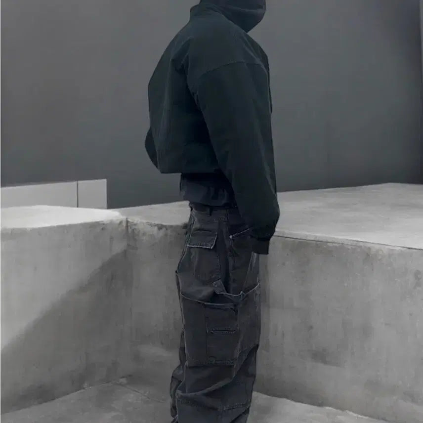 [BUNJANG] Nonode Double Knee Cover Pants Vintage Black / 논노드 더블니 커버 팬츠 빈티지 블랙