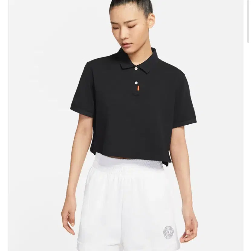 [BUNJANG] Nike Dri-FIT Cropped Polo T-shirt Black L / 나이키 드라이핏 크롭 폴로 반팔셔츠 블랙 L
