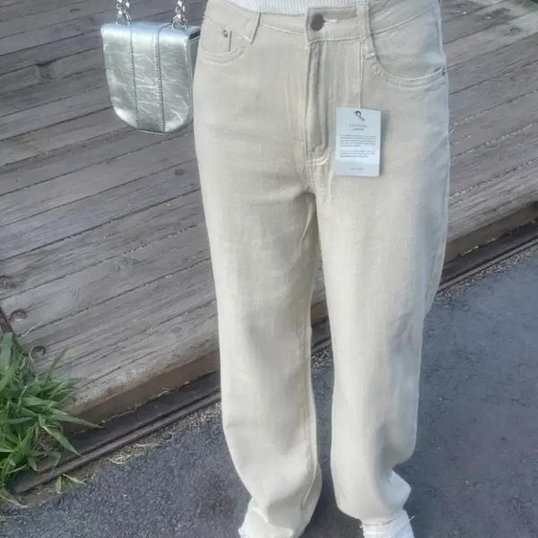 [BUNJANG] Odyfy Cotton Linen Semi-Wide Summer Pants / 오디파이 코튼 린넨 후들후들 여름 세미와이드팬츠