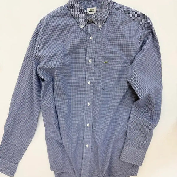 [BUNJANG] Lacoste Vintage Blue Check Shirt / 라코스테 vtg 블루 체크 셔츠