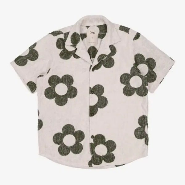 [BUNJANG] OAS Flower Pattern Terry Shirt XL / OAS 플라워 패턴 테리 셔츠 XL