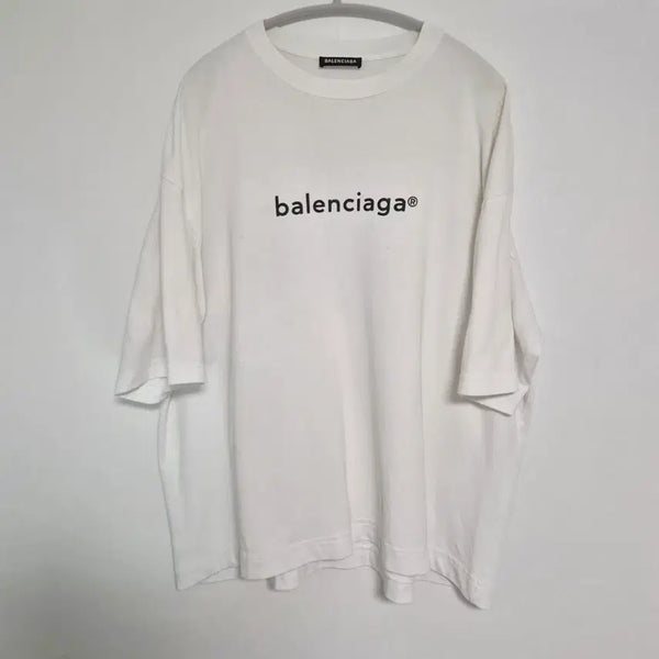 [BUNJANG] Balenciaga White Copyright Oversized T-Shirt - L / (정품) 발렌시아가 화이트 카피라이트 오버핏 반팔티 L