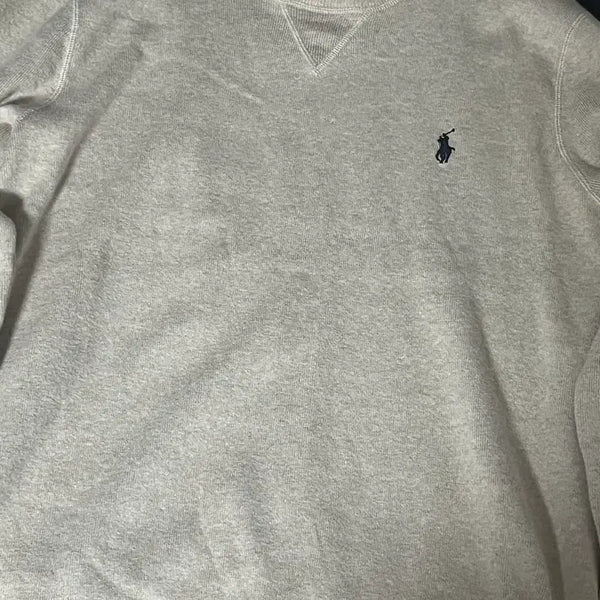 [BUNJANG] Polo Ralph Lauren Combed Crewneck Sweatshirt Beige M / 폴로 랄프로렌 콤드 맨투맨 니트 스웨터 베이지M 정품QR