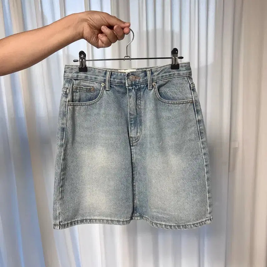 [BUNJANG] High-Waisted Denim Mini Skirt - Size M / 새상품) 하이웨스트 데님 청치마 미니스커트 M