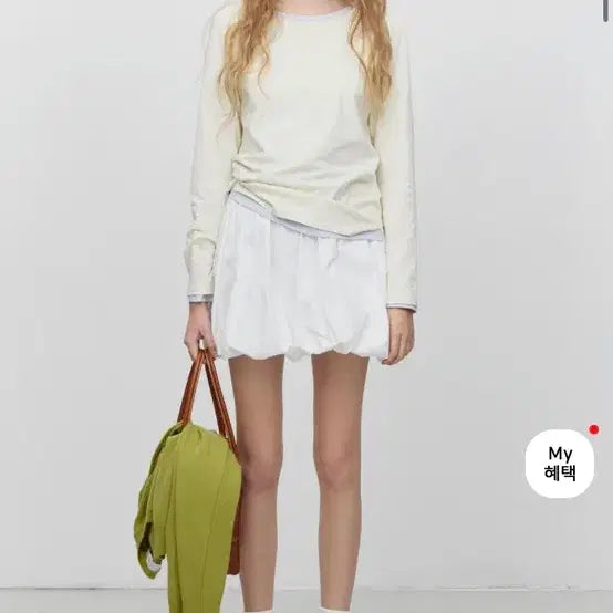[BUNJANG] Dunst Balloon Mini Skirt White / 던스트 벌룬 미니스커트 화이트