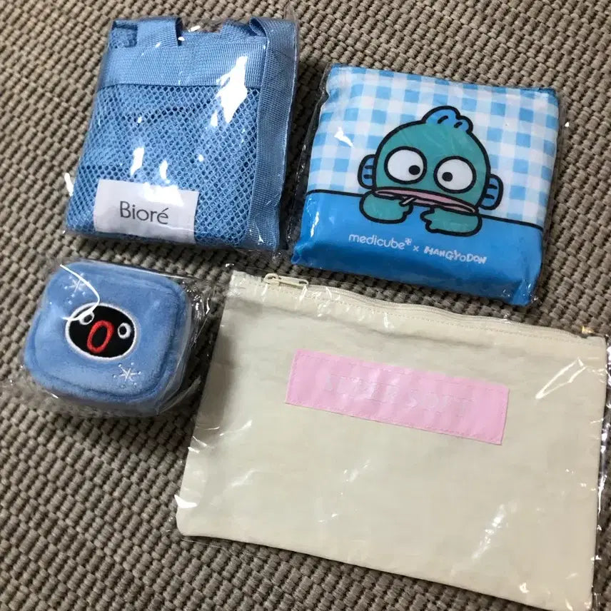 [BUNJANG] Hangyodon Basket Pouch Bundle Set (4 Items) / 한교동 장바구니 파우치 등 4개일괄