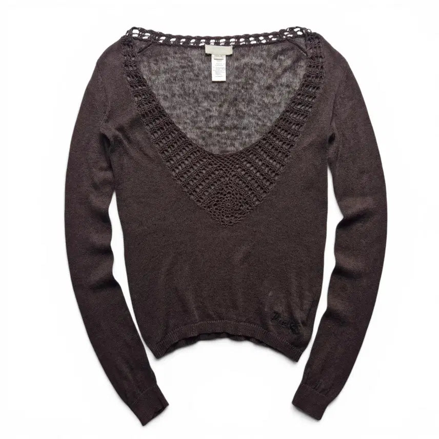 [BUNJANG] Diesel Crochet Lace Linen Knit - M / [3일간 20%할인] [M] 디젤 크로셰 레이스 린넨 니트