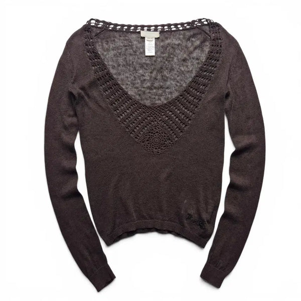 [BUNJANG] Diesel Crochet Lace Linen Knit - M / [3일간 20%할인] [M] 디젤 크로셰 레이스 린넨 니트