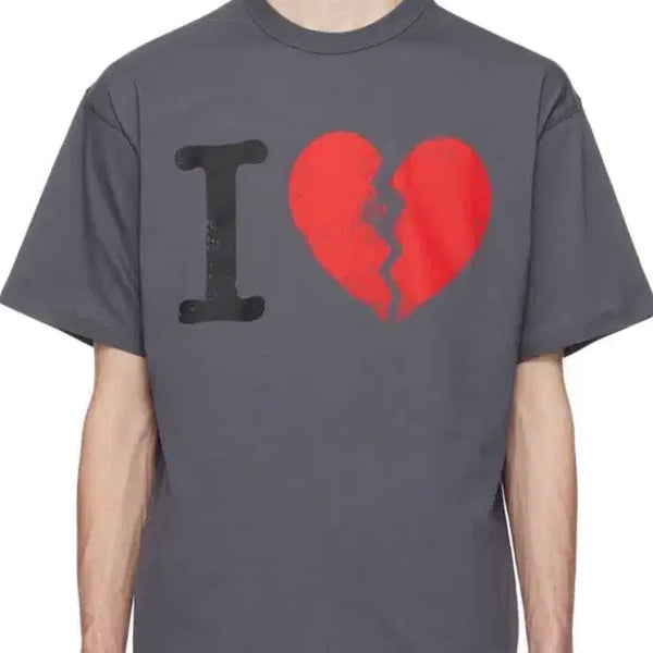 [BUNJANG] Mariano Magliano I Suffer Broken Heart T-Shirt Charcoal L / 마리아노 magliano i suffer 브로큰 하트 티셔츠 차콜 L