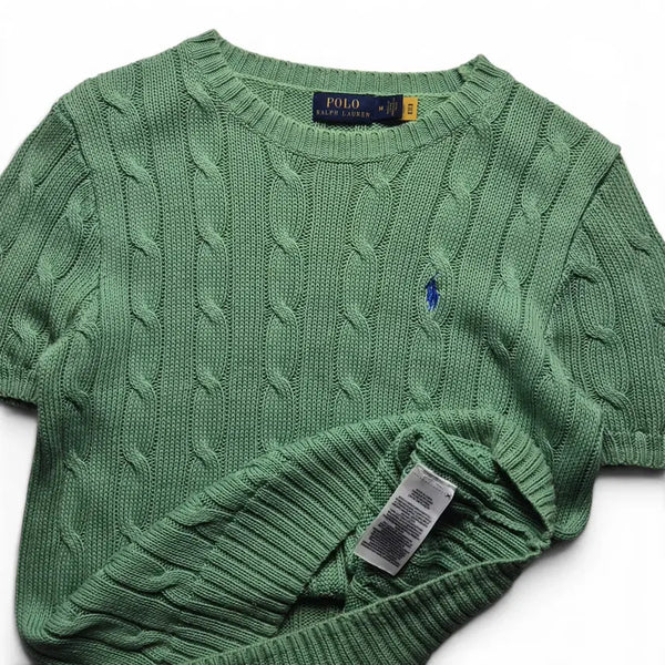 [BUNJANG] Polo Ralph Lauren Cable Short Sleeve Knit (Mint Green, Size M) / [3일간 20%할인] [M] 폴로 랄프로렌 케이블 반팔니트