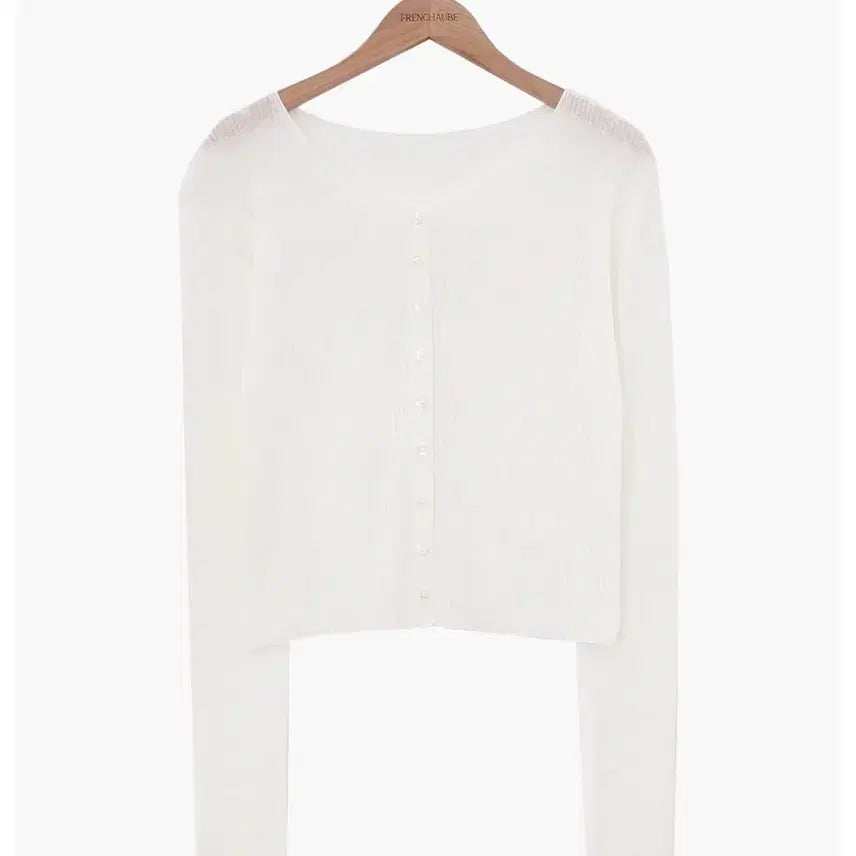[BUNJANG] Brunch Ribbed Crop Knit Summer Cardigan / 브런치 골지 크롭 니트 여름용 가디건
