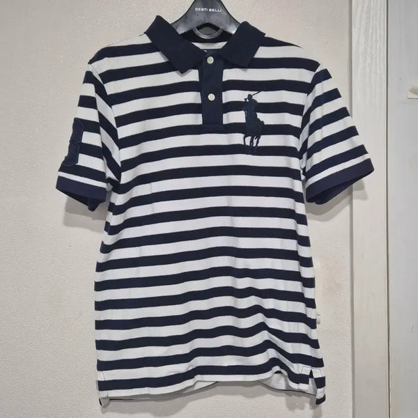 [BUNJANG] Polo Ralph Lauren Striped Polo Shirt (Big Pony) / 폴로 랄프로렌 스트라이프 카라티 네이비( 빅포니