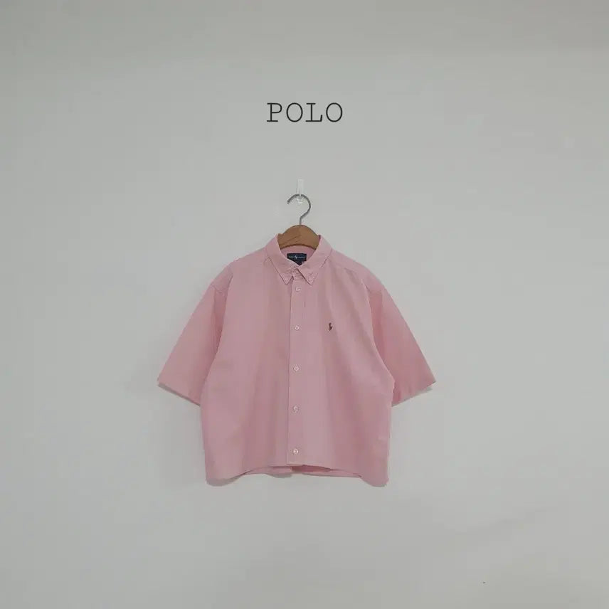 [BUNJANG] Polo Ralph Lauren Kids Cropped Shirt Pink / No.26072311 폴로 랄프로렌 크롭셔츠 핑크