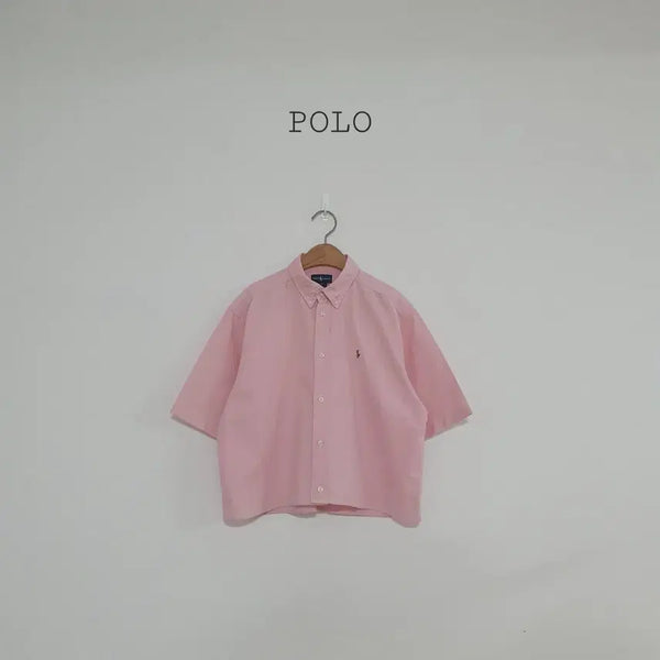 [BUNJANG] Polo Ralph Lauren Kids Cropped Shirt Pink / No.26072311 폴로 랄프로렌 크롭셔츠 핑크