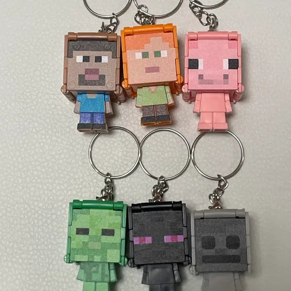 [BUNJANG] Minecraft Transformable Figure Keyring Set / 마인크래프트 변신 피규어 키링 세트
