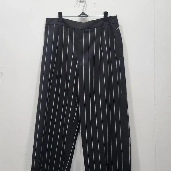 [BUNJANG] Olivia Hasler Black Stripe Wide Pants 29 / [29] 올리비아하슬러 블랙 스트라이프 와이드 팬츠 29인치