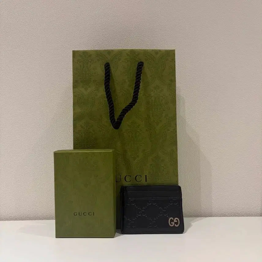 [BUNJANG] Gucci Embossed Card Wallet Black / 구찌 엠보스 카드 지갑 블랙 팝니다.