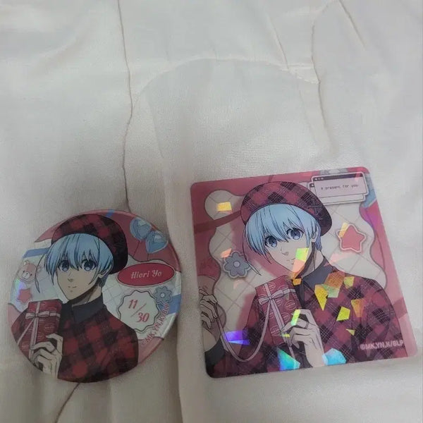 [BUNJANG] Blue Lock Hiori Paper Can Badge & Hologram Photocard Set / 블루록 히오리 지류 캔뱃지 양도합니다