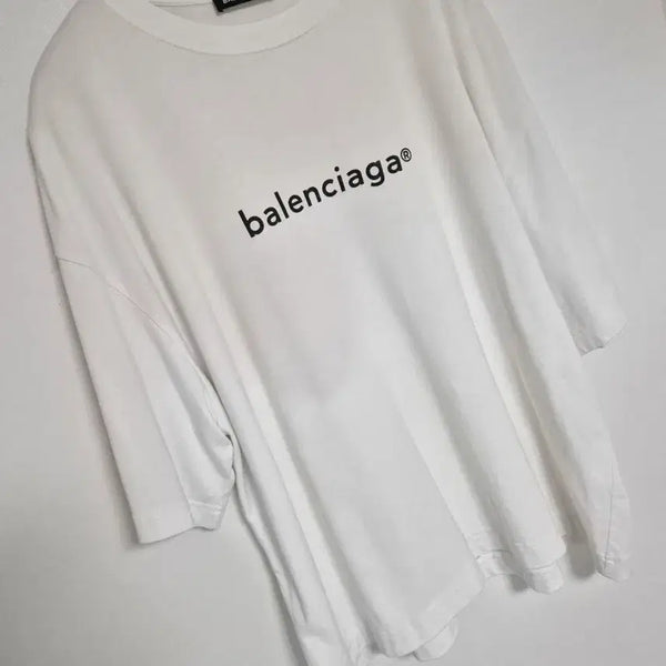 [BUNJANG] Balenciaga White Copyright Oversized Short Sleeve T-Shirt (L) / (정품) 발렌시아가 화이트 카피라이트 오버핏 반팔티 L