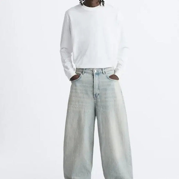 [BUNJANG] ZARA Overdyed Baggy Jeans - Light Wash (Size 31) / 자라 오버다이드 배기진 31 연청