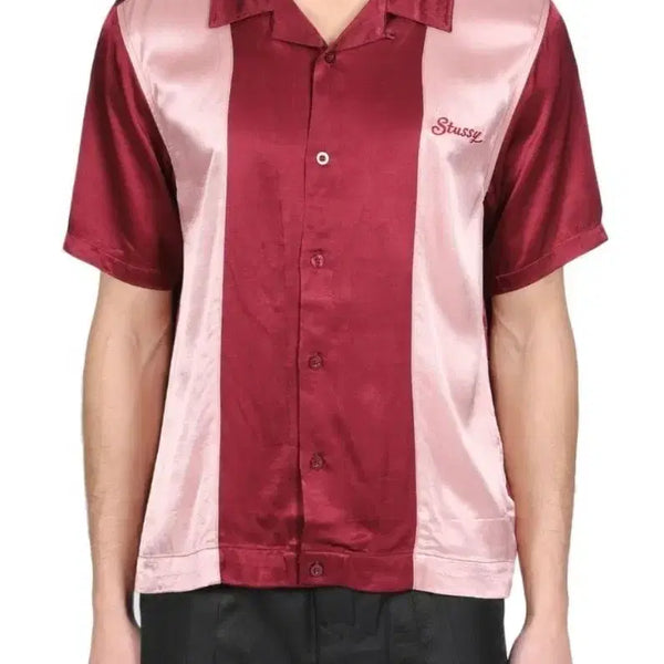 [BUNJANG] Stussy Two-Tone Satin Bowling Shirt M / (정품) 스투시 투톤 볼링 셔츠 새틴 셔츠 배색셔츠 M
