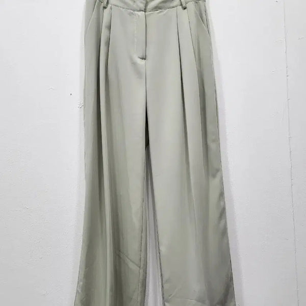 [BUNJANG] Maybe Something To You Summer Wide Slacks (Soft Green, Size S) / [S]메이비썸띵투유 여름 와이드 슬랙스 S 연그린 스판