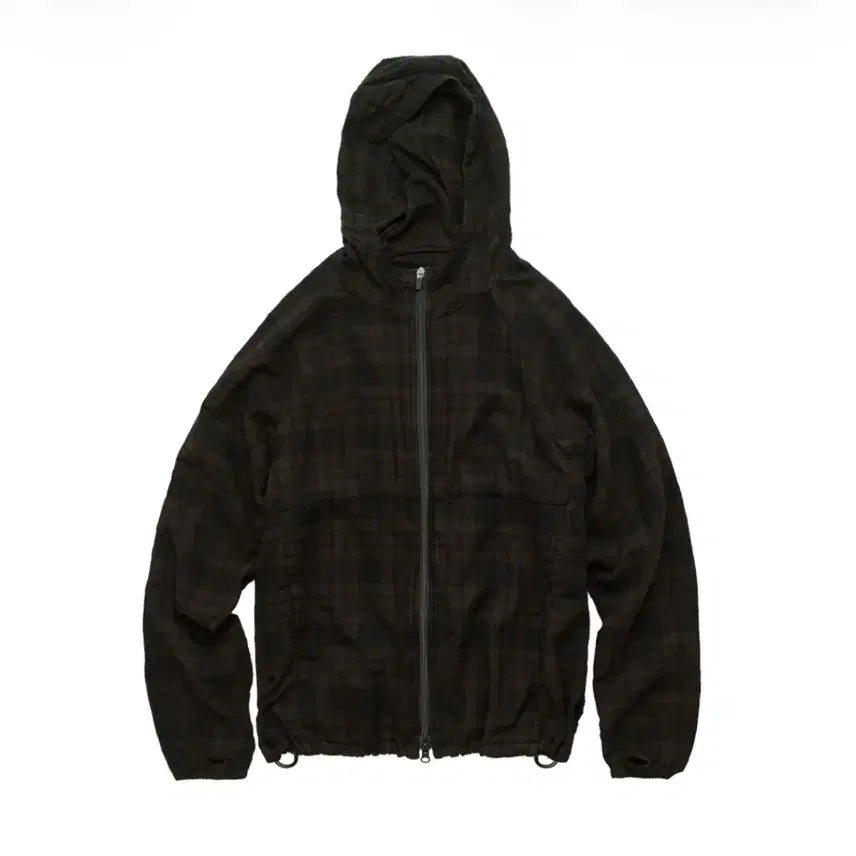 [BUNJANG] Poleriter Human Index Check Hoodie Parka Brown / [2] 폴리테루 휴먼인덱스 체크 후디 파카 브라운