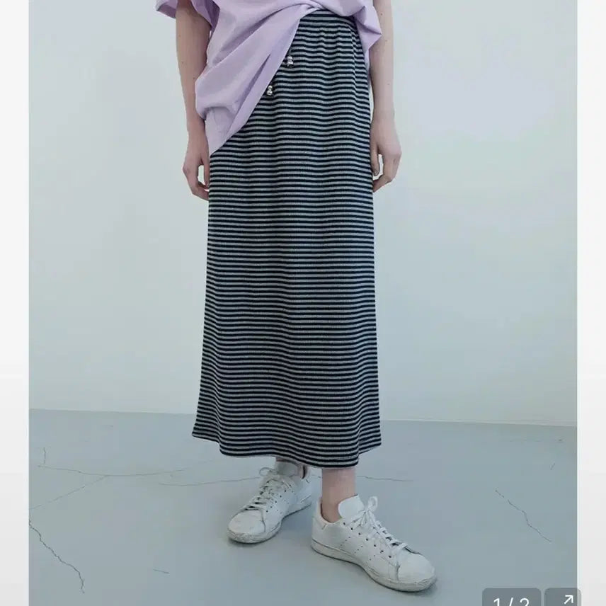 [BUNJANG] ENZO BLUES Striped Long Skirt / 엔조블루스 스트라이프 롱 스커트