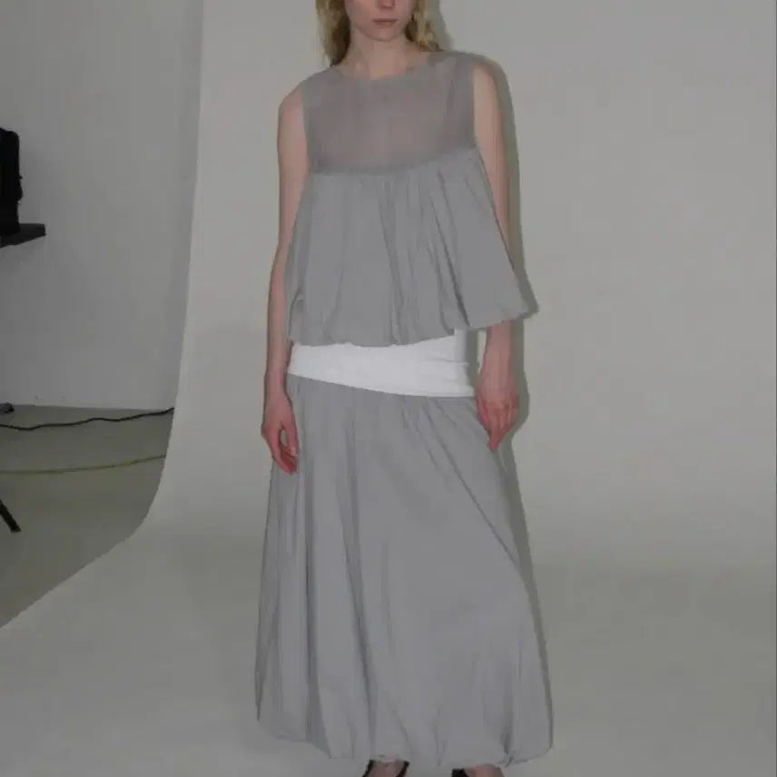 [BUNJANG] Partimento Women's Sleeveless Blouse Purple / 파르티멘토 우먼 슬리브리스 블라우스 퍼플컬러