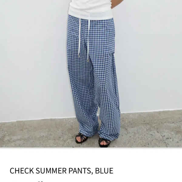 [BUNJANG] PolyuM Check Pants Blue / 폴리수엠 체크팬츠 블루