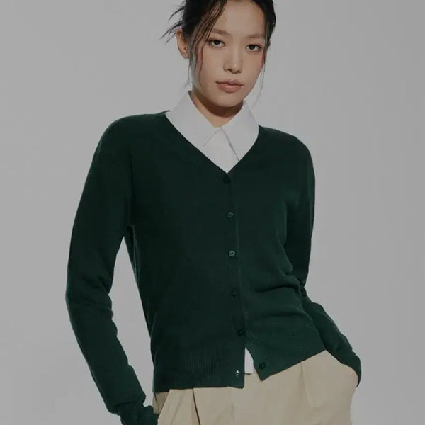 [BUNJANG] Mixxo V-Neck Cardigan Green S / 미쏘 V넥 가디건 그린 S