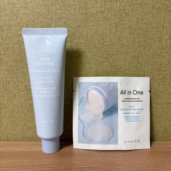 [BUNJANG] S.NATURE Aqua Oasis Gel Cream & All-in-One Calming Pad Set / S.NATURE 아쿠아 오아시스 젤 크림 & 올인원 카밍 패드