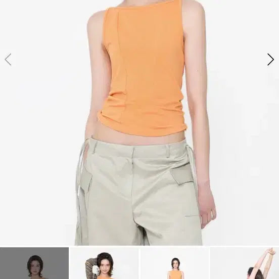 [BUNJANG] Oouns Sleeveless Coral T-Shirt / 오운서 슬리브리스 코랄